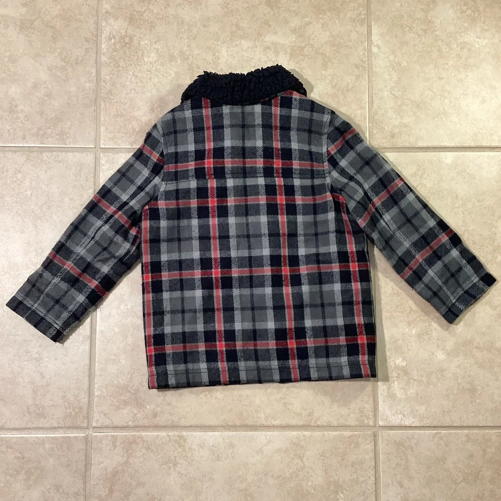 Cherokee Flannel Zippered Jacket Faux Fur Collar Toddler 5T